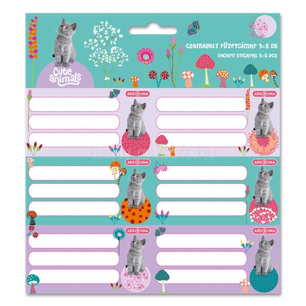 ARS UNA Cute Animals-Kitten 24 (5368) 3x6 db-os csomagolt füzetcímke
