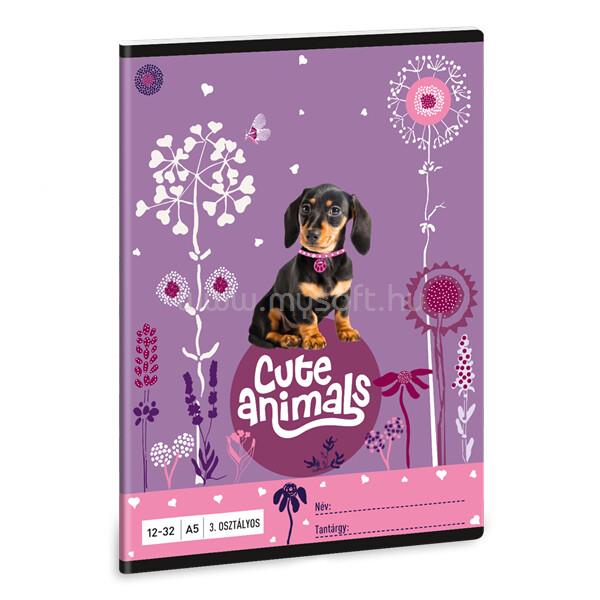 ARS UNA Cute Animals-Puppy 24 (5369) A5 12-32 3. osztályos vonalas füzet