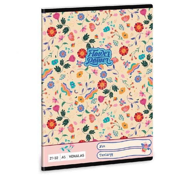 ARS UNA Flower Power 23 (5260) A5 21-32 vonalas füzet