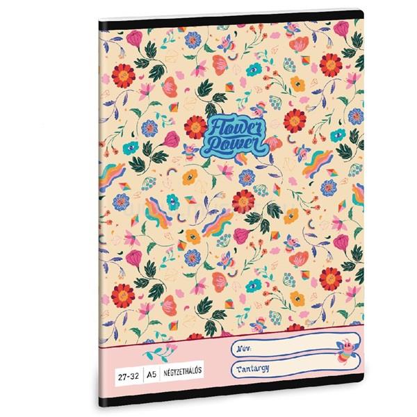 ARS UNA Flower Power 23 (5260) A5 27-32 kockás füzet