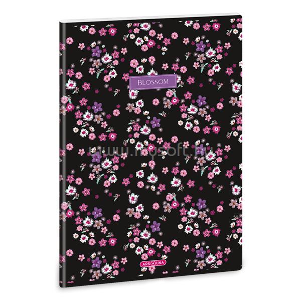ARS UNA Pearl Blossom Black 24 (5377) A4 extra kapcsos kockás füzet