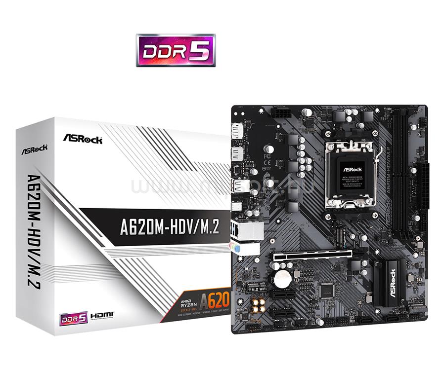 ASROCK alaplap A620M-HDV/M.2 (AM5, mATX)