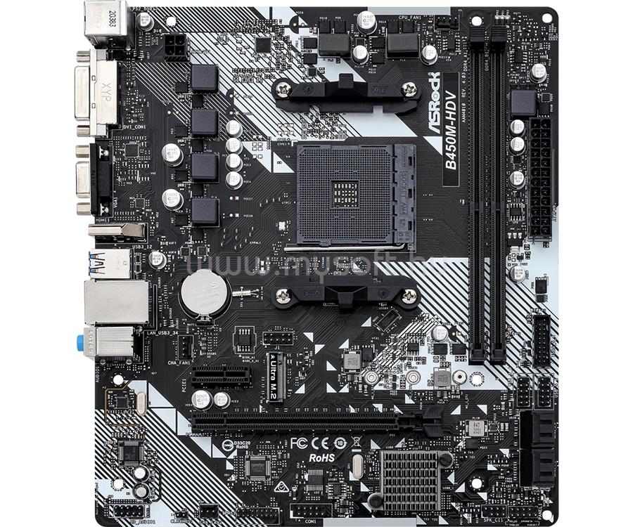 ASROCK alaplap B450M-HDV R4.0 (AM4, mATX)