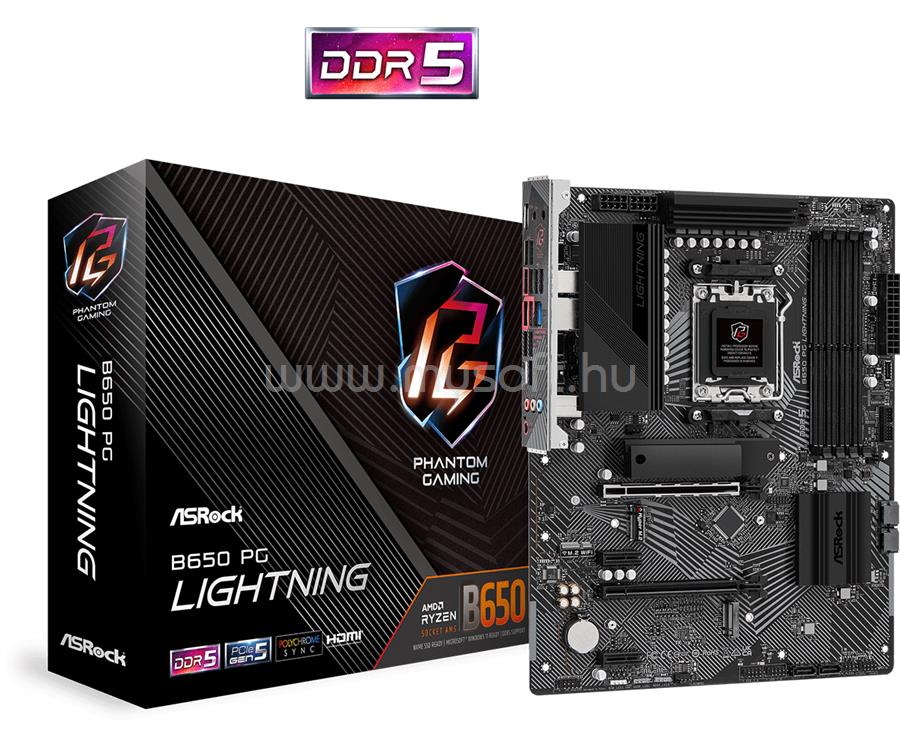 ASROCK alaplap B650 PG LIGHTNING (AM5, ATX)