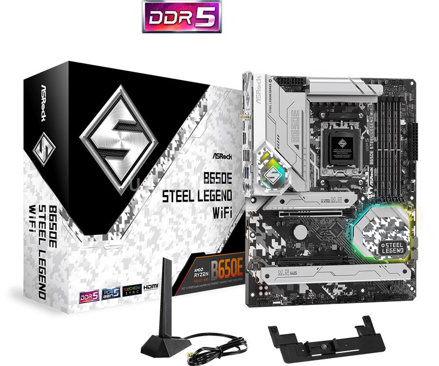 ASROCK alaplap B650E STEEL LEGEND WIFI (AM5, ATX)