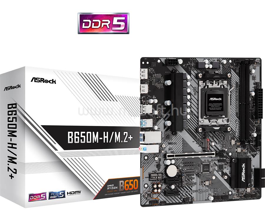 ASROCK alaplap B650M-H/M.2+ (AM5, mATX)