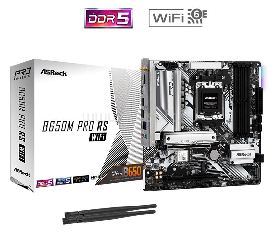 ASROCK alaplap B650M PRO RS WIFI (AM5, mATX)