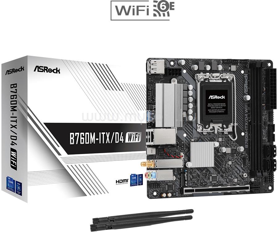 ASROCK alaplap B760M-ITX/D4 WIFI (LGA1700, mini-ITX)