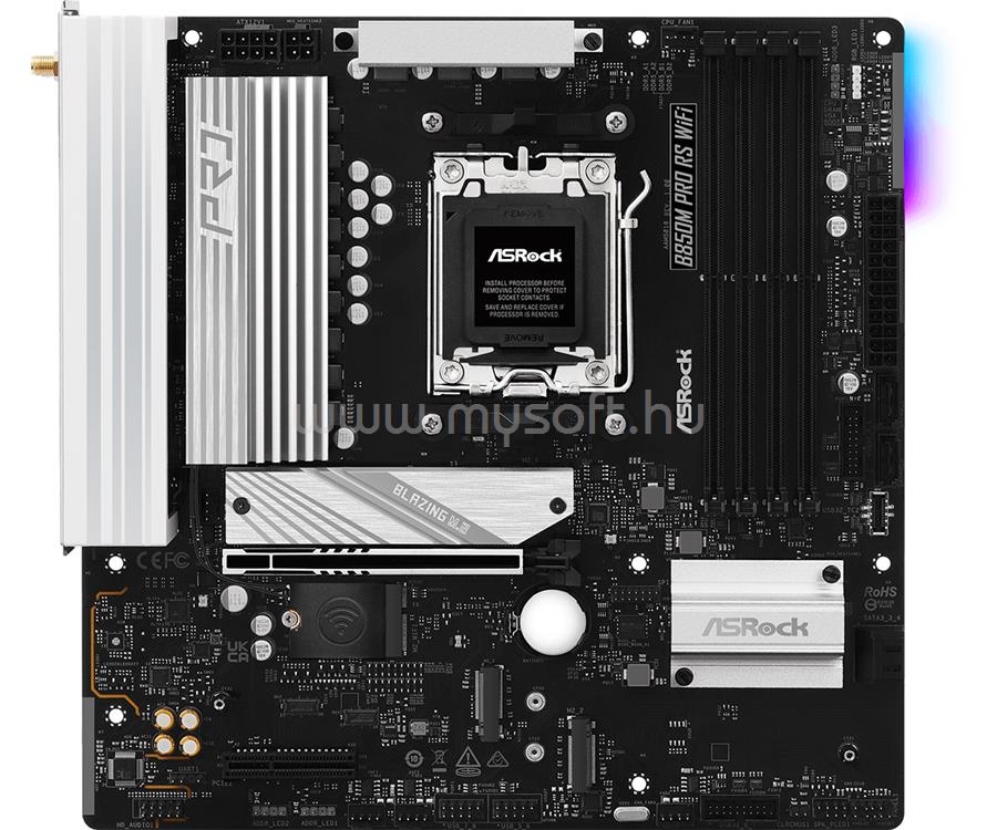 ASROCK alaplap B850M PRO RS WIFI (AM5, mATX)