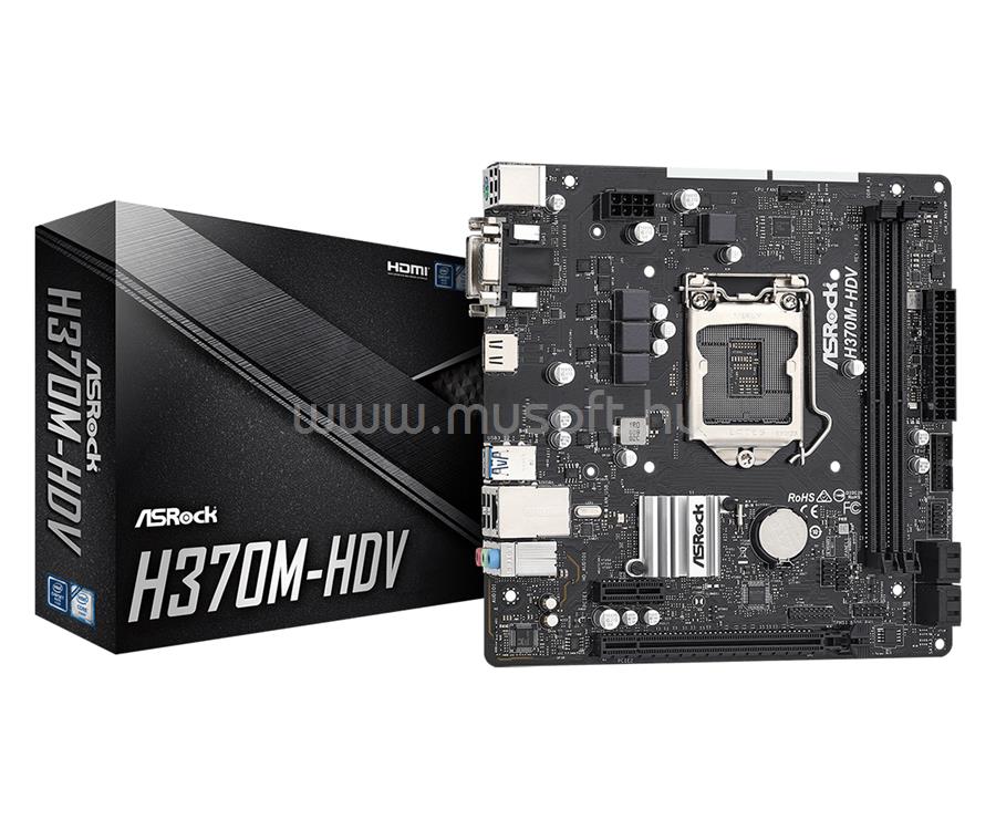 ASROCK alaplap H370M-HDV (LGA1151, mATX)