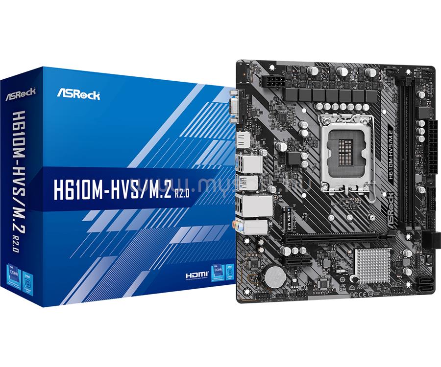 ASROCK alaplap H610M-HVS/M.2 R2.0 (LGA1700, mATX)