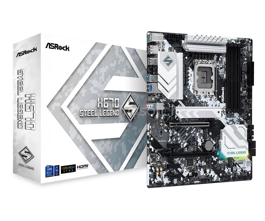 ASROCK alaplap H670 STEEL LEGEND (LGA1700, ATX)