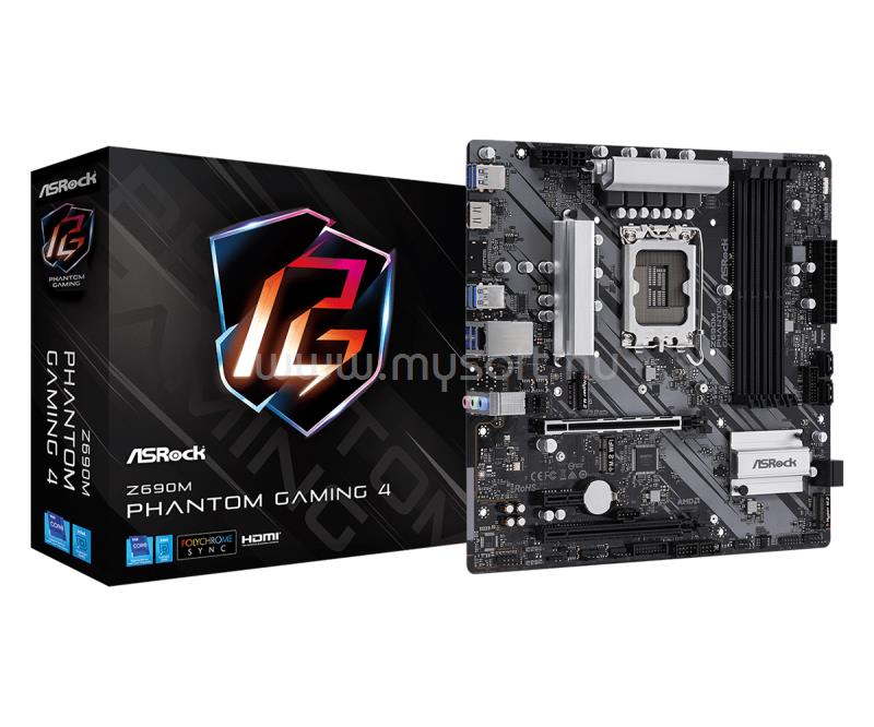 ASROCK alaplap Z690M PHANTOM GAMING 4 (LGA1700, mATX)