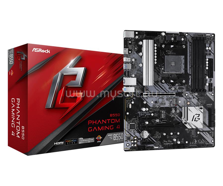 ASROCK alaplap B550 PHANTOM GAMING 4 (AM4, ATX)