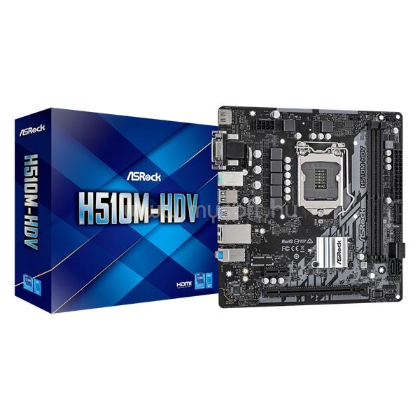 ASROCK alaplap H510M-HDV (LGA1200, mATX)