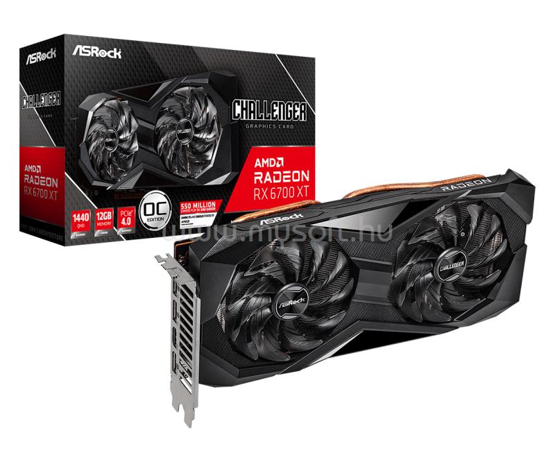 ASROCK Videokártya Radeon RX6700XT CLD 12G 12GB GDDR6 OC Challenger D