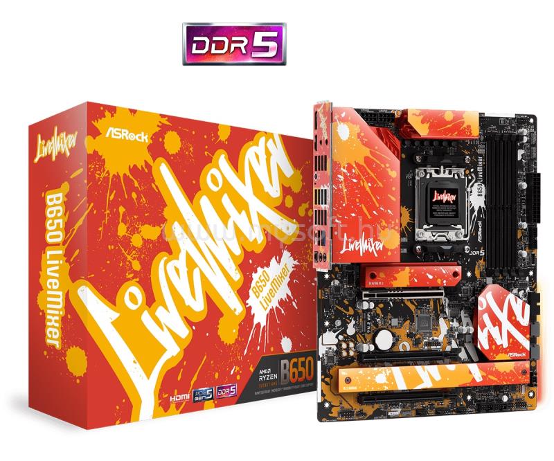 ASROCK alaplap B650 LIVEMIXER (AM5, ATX)