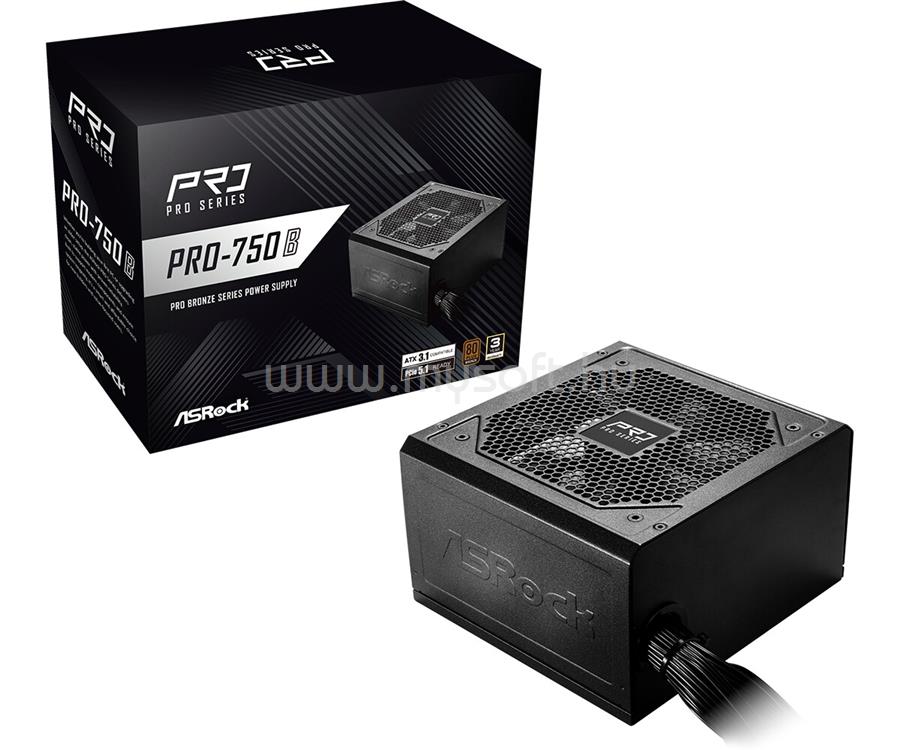 ASROCK tápegység PRO-750B 750W 80+ Bronze
