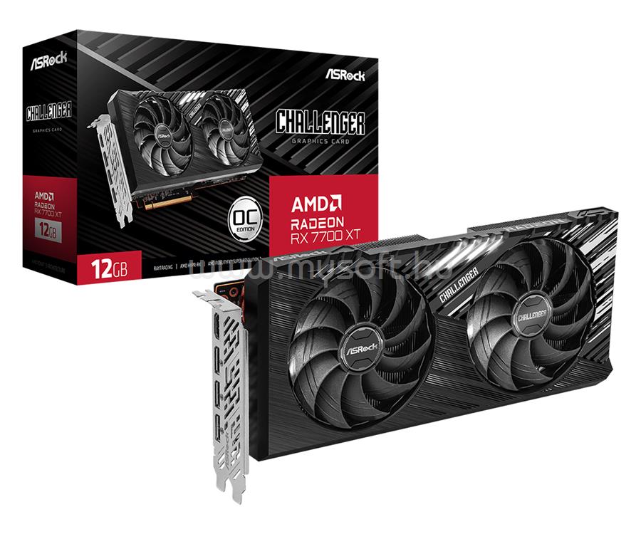 ASROCK Videokártya AMD Radeon RX 7700 XT Challenger 12GB OC