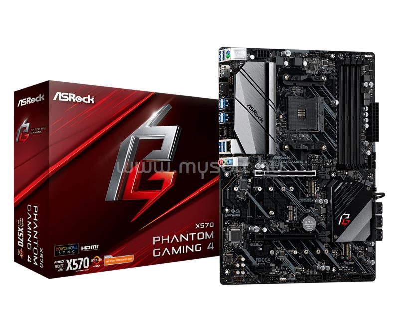ASROCK alaplap X570 PHANTOM GAMING 4 (AM4, ATX)