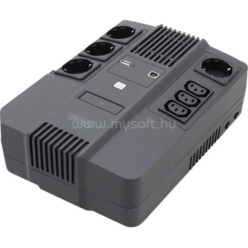 ASSMANN ALLINONE UPS 600VA/360W LED 12V 7AH 4XCEE 7/7 3XIEC C13 USB RJ45 EN