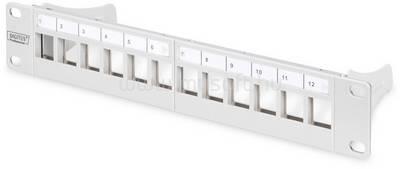ASSMANN MODULAR PATCH PANEL 12-PORT1U 1UBLANK254MM RACK MOUNTGREY