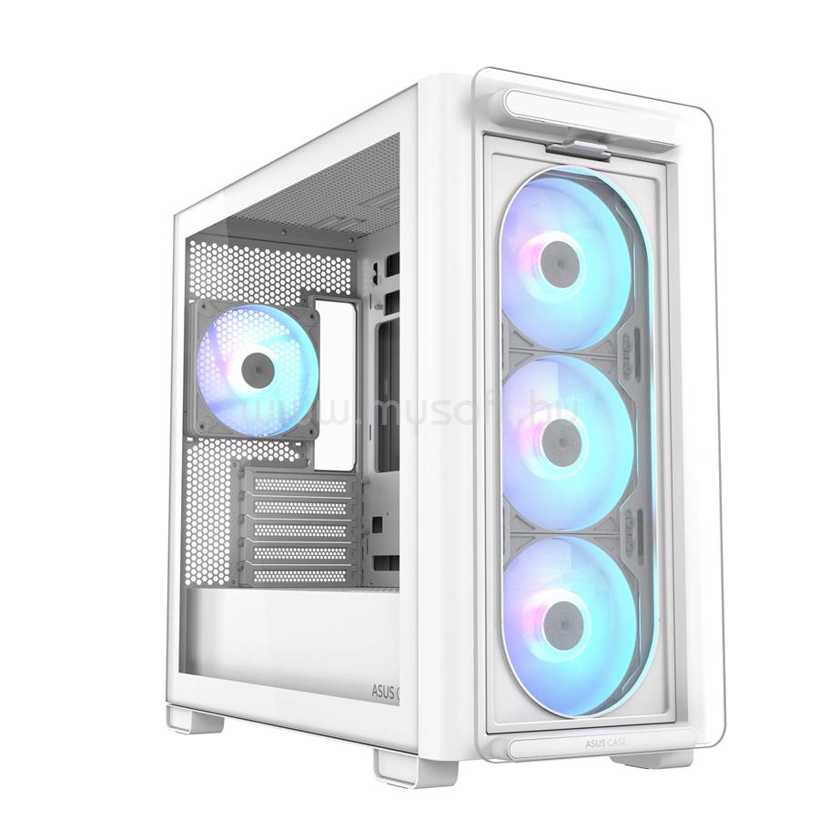 ASUS A23 PLUS fehér (táp nélküli) ablakos mATX ház