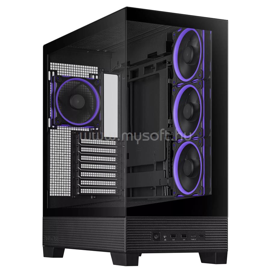 ASUS A31 PLUS fekete (táp nélküli) ablakos ARGB ATX ház