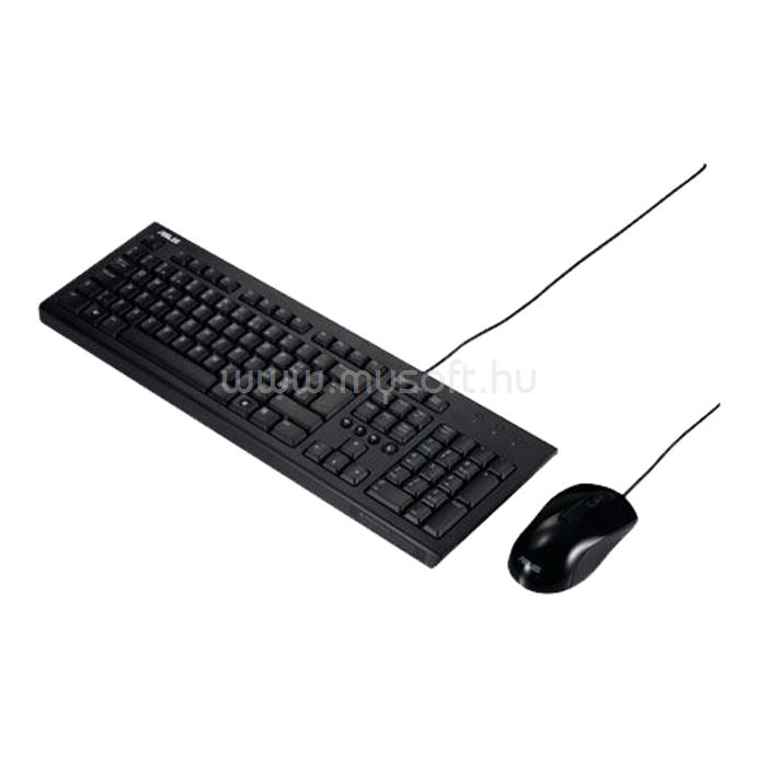 ASUS U2000 vezetékes billentyűzet + egér (magyar, fekete)
