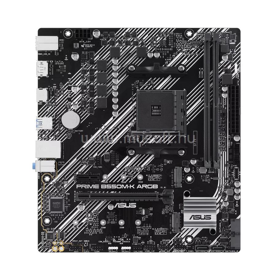 ASUS alaplap PRIME B550M-K ARGB (AM4, mATX)