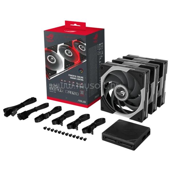 ASUS ASUS Rendszerhűtő Ventilátor ROG EURUX GR120 ARGB, 12cm (3db), fekete