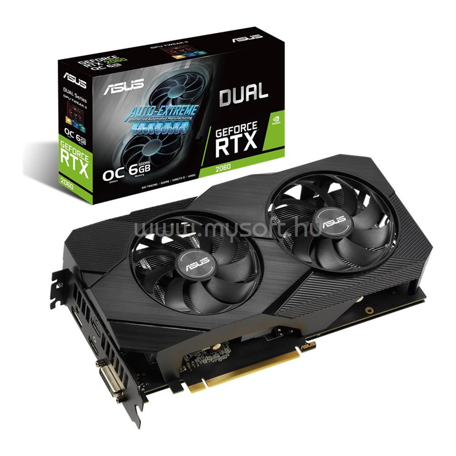 ASUS Videokártya nVidia DUAL-RTX2060-O6G-EVO 6GB OC GDDR6