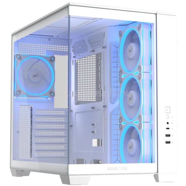 ASUS Ház A32 Plus, Tápegység nélkül, Fehér, Üvegfalú
