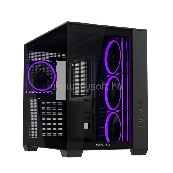 ASUS Ház A32 Plus, Tápegység nélkül, Fekete, Üvegfalú