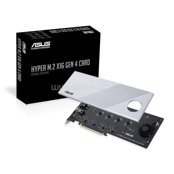ASUS Hyper M.2 x16 Gen 4 Card (PCIe 4.0/3.0) supports four NVMe M.2 (2242/2260/2