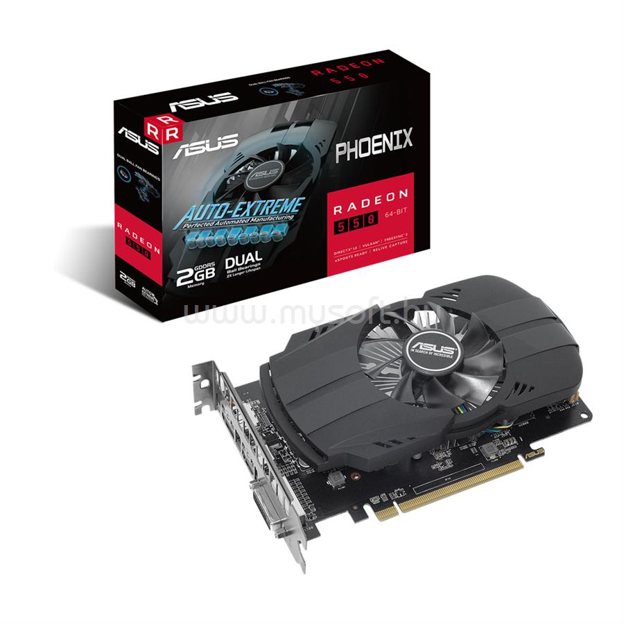 ASUS Videokártya AMD Radeon RX 550 2GB DDR5 (LHR)