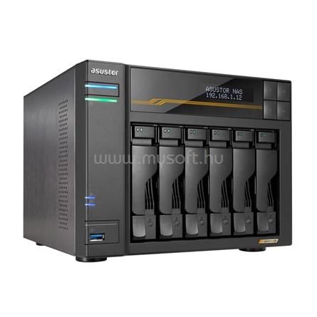 ASUSTOR NAS 6 fiókos LOCKERSTOR 6 Gen3 AS6806T 4x2,3GHz, 16GB DDR5, 2x10GbE, 2x5GbE, 3,xUSB3.2, 2xUSB4.0 Type-C