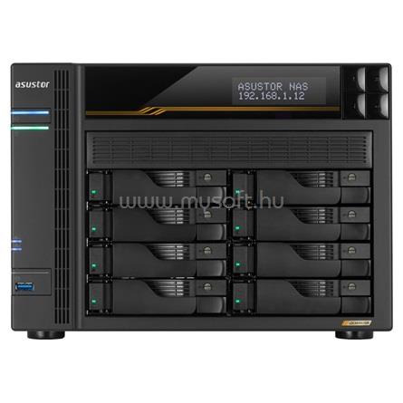 ASUSTOR NAS 8 fiókos LOCKERSTOR 8 Gen3 AS6808T  4x2,3GHz, 16GB DDR5, 2x10GbE, 2x5GbE, 3,xUSB3.2, 2xUSB4.0 Type-C