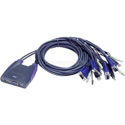 ATEN 4 portos KVM switch USB-vel és VGA csatlakozókkal CS64US-AT