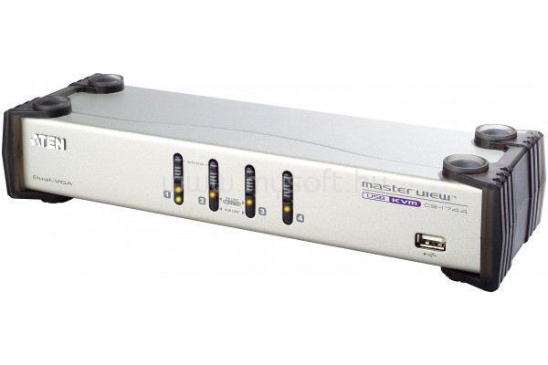 ATEN KVM Switch 4PC Master View Dual-View USB + kábelkészlet (CS1744)