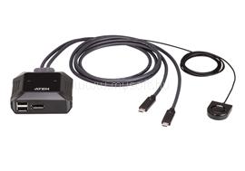 ATEN US3312 2-Port 4K DisplayPort USB-C Cable KVM Switch with Remote Port Selector US3312 small