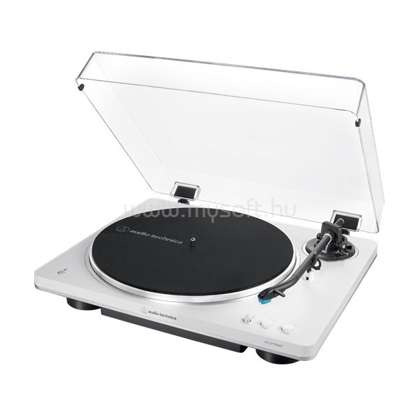 AUDIO-TECHNICA AT-LP70XBTWS automata szíjhatásos Bluetooth/bakelit lemezjátszó (fehér-ezüst)