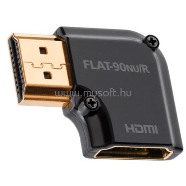 AUDIOQUEST HDM90NUR HDMI Type A aljzat - Type A aljzat aranyozott csatlakozós 90 fokos adapter