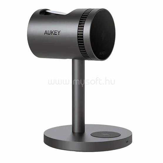 AUKEY LC-MC311A MagFusion 3-in-1 Pro Qi2 aktív hűtésű vezeték nélküli töltőállomás 15W (szürke)