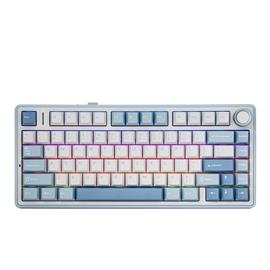 AULA F75 mechanikus gamer vezeték nélküli billentyűzet amerikai angol lokalizáció (fehér-világoskék) AU-F75-19 small