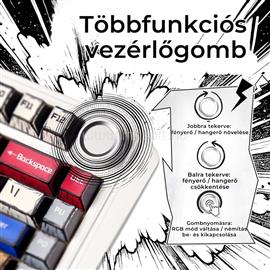 AULA F75 mechanikus gamer vezeték nélküli billentyűzet amerikai angol lokalizáció (Comic) AU-F75-COMIC small