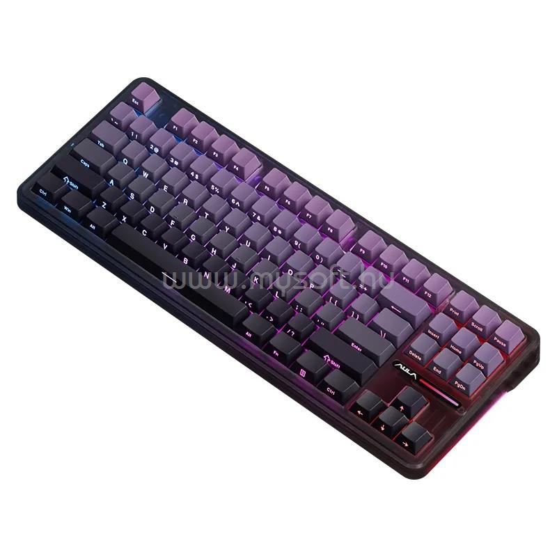 AULA F87 PRO Vezeték Nélküli Mechanikus Gamer Billentyűzet Fekete-Lila