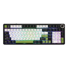 AULA F99 PRO Vezeték Nélküli Mechanikus Gamer Billentyűzet - Fekete-Fehér-Zöld AU-F99S-4 small