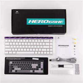 AULA HERO68 HE mechanikus Lighthouse Magnetic Switch gamer vezetékes billentyűzet amerikai angol lokalizáció (fehér) AU-HERO68HE-7 small
