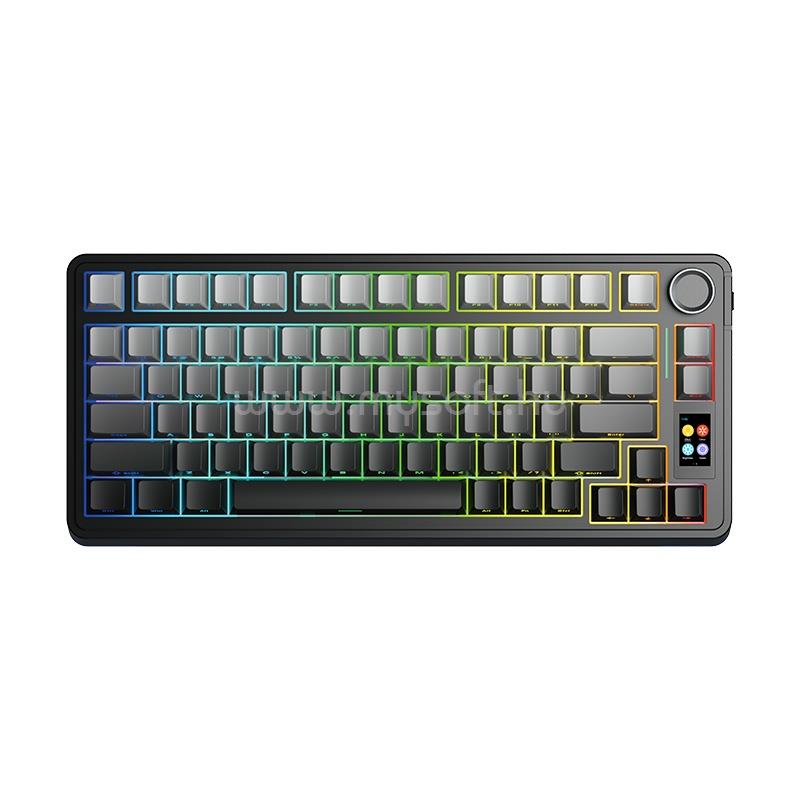 AULA S75 PRO mechanikus gamer vezeték nélküli billentyűzet amerikai angol lokalizáció (fekete-szürke)